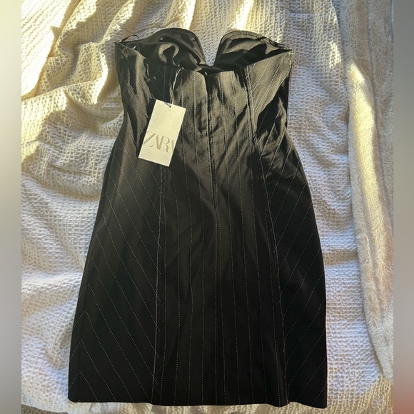 Strapless Pinstripe Mini Dress - Picture 3 of 3